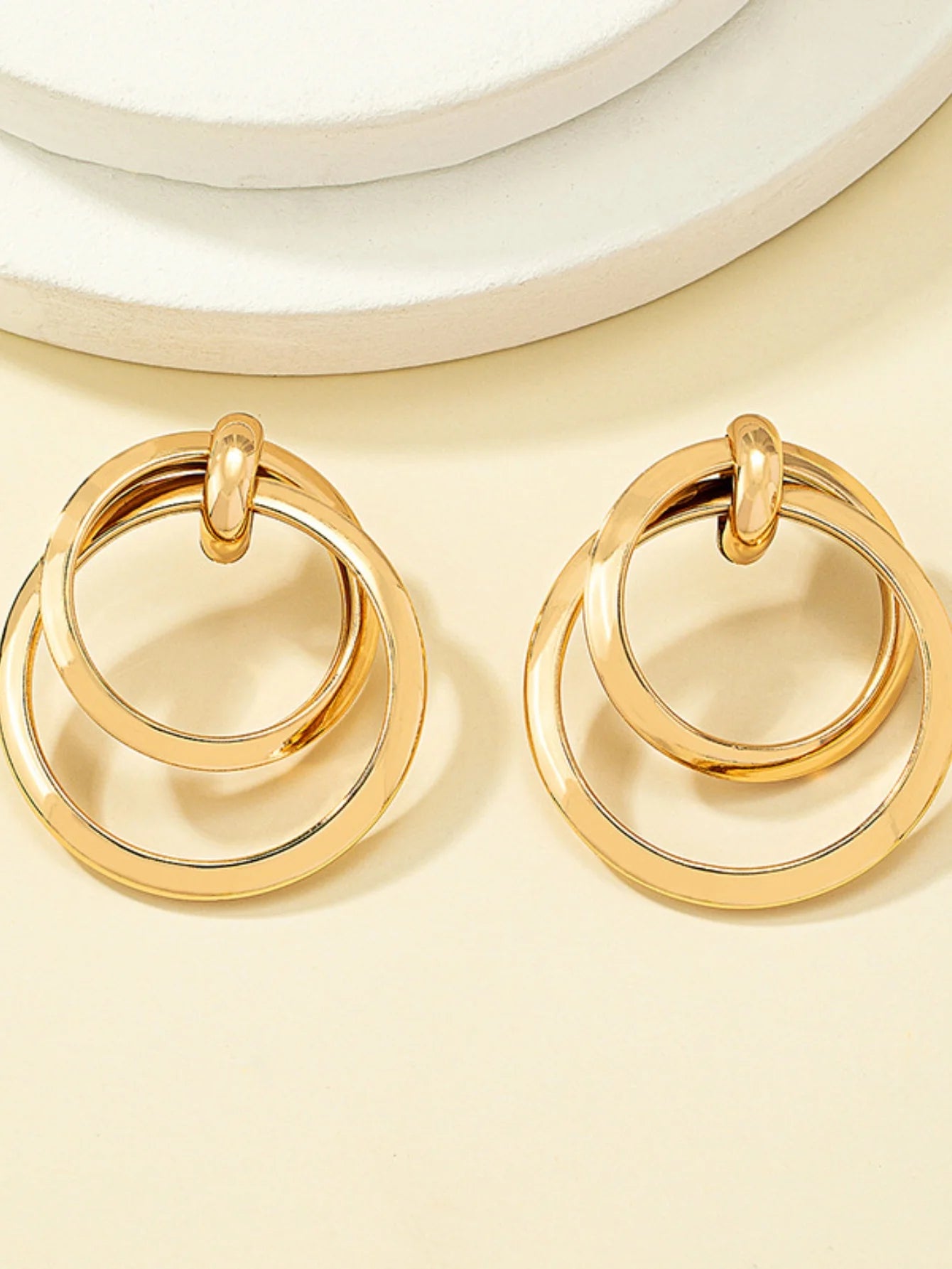 2 Piece Geometric Circle Earrings