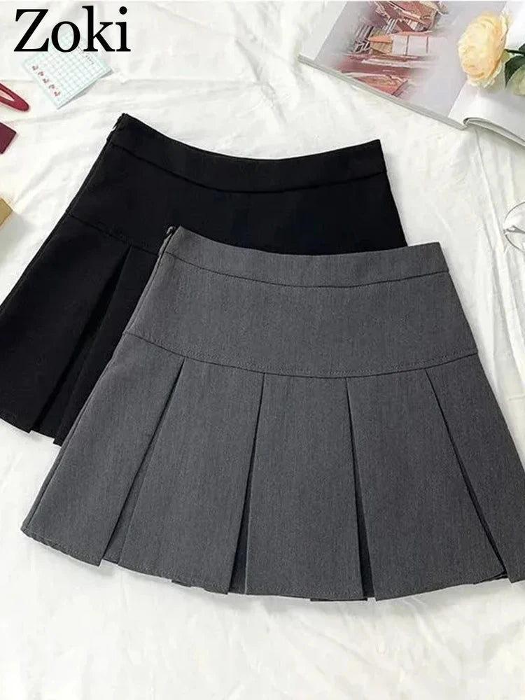 Vintage Gray Pleated Skirt