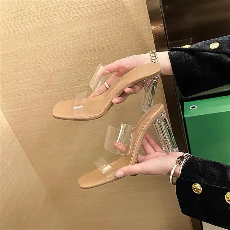 Transparent Jelly Open Toe High Heels