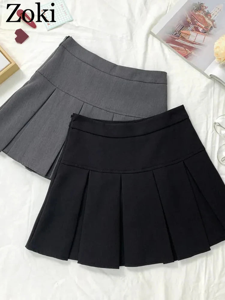 Vintage Gray Pleated Skirt