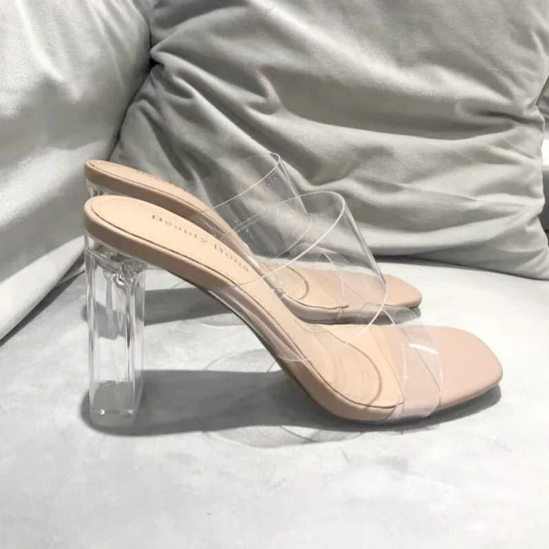 Transparent Jelly Open Toe High Heels