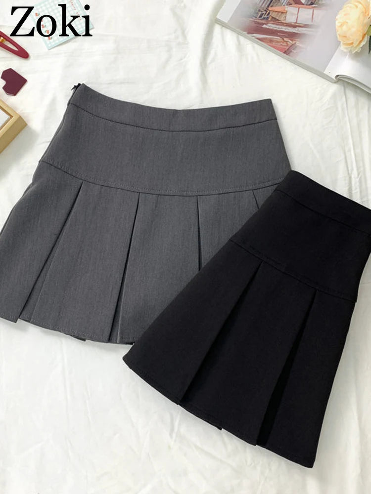 Vintage Gray Pleated Skirt